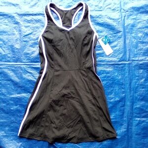 ATTRACO Black Dress with White Trim